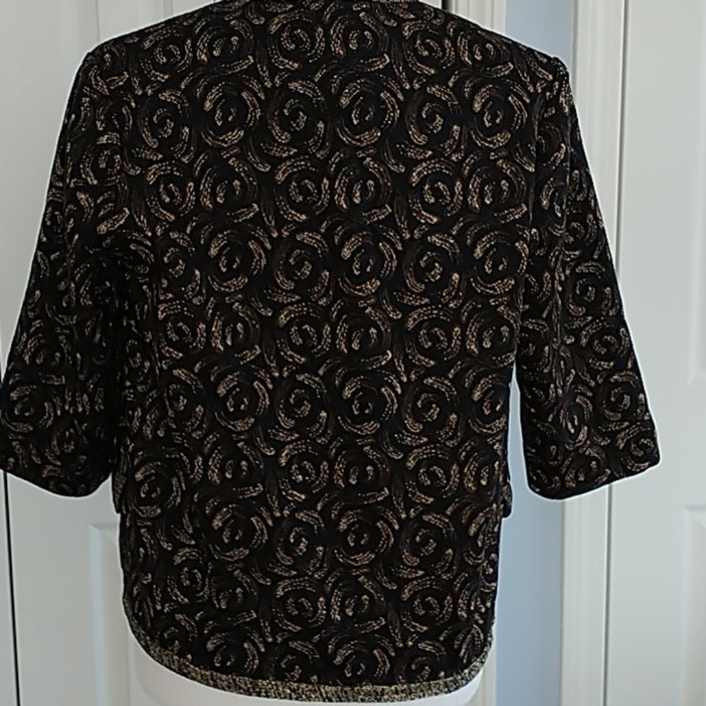 Couture Imports Vintage Black/Gold Jacket M - Picture 9 of 15